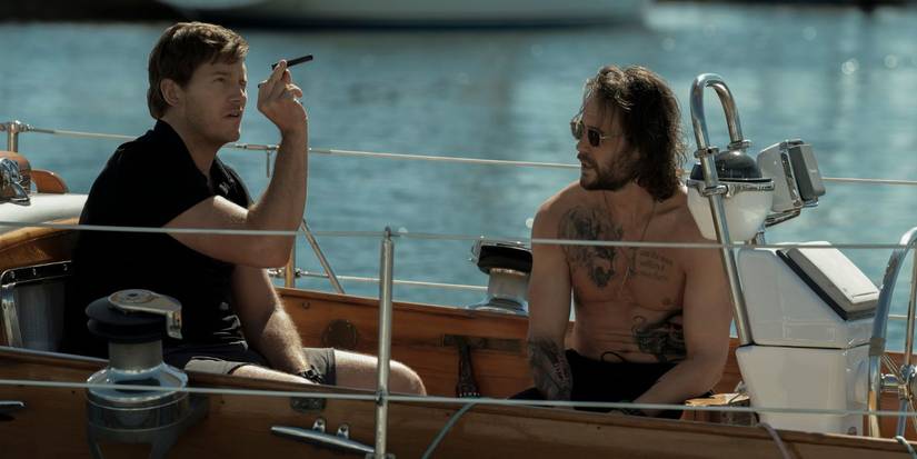 The Terminal List production still with Chris Pratt and Taylor Kitsch