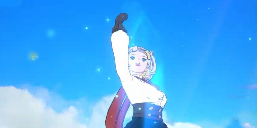The Witch in Ni no Kuni: Cross Worlds unleashing a buff