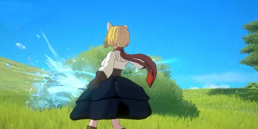 The Witch in Ni no Kuni: Cross Worlds unleashing an attack