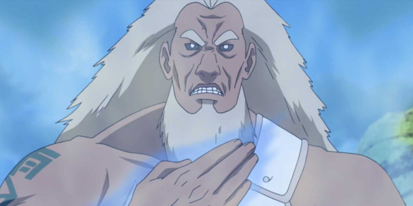 The Third Raikage prepares to use the Hell Stab technique during Naruto: Shippuden's 4th Great Ninja War.