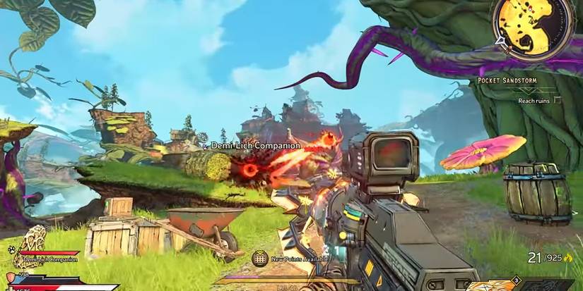 Tiny Tina Wonderlands Threads of Fate spell blasting mushrooms with vines