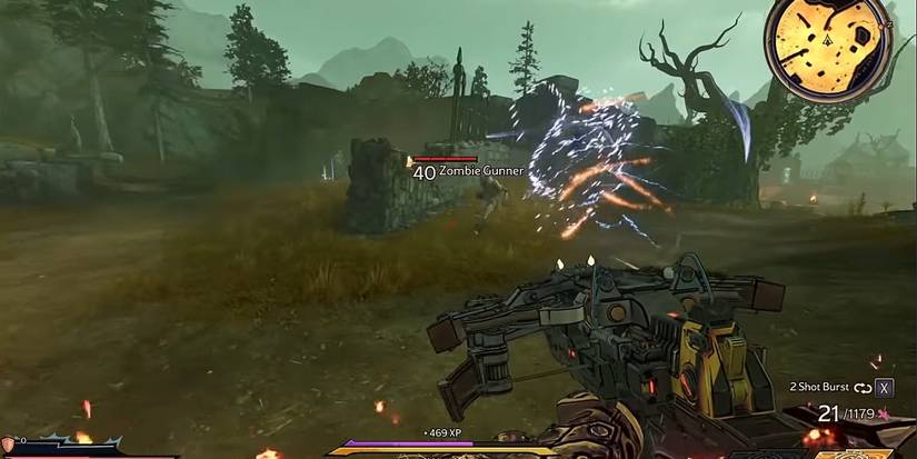 Tiny Tina Wonderlands Twister spell fire and ice whirlwind approaching Zombie