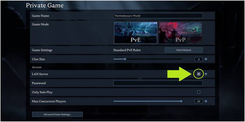V Rising Making The Game LAN Only