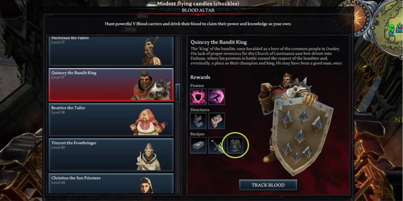 V Rising Targeting Quincey The Bandit King To Unlock Hollowfang Battlegear
