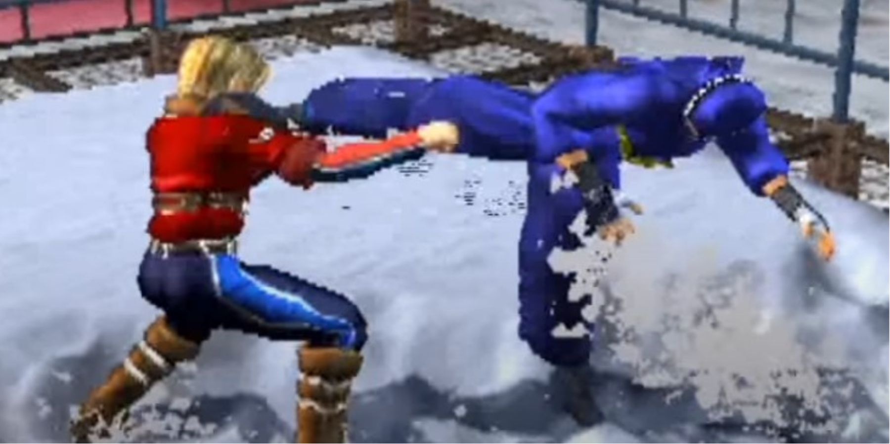 Virtua Fighter 4 Kage Kicking Opponent In The Neck