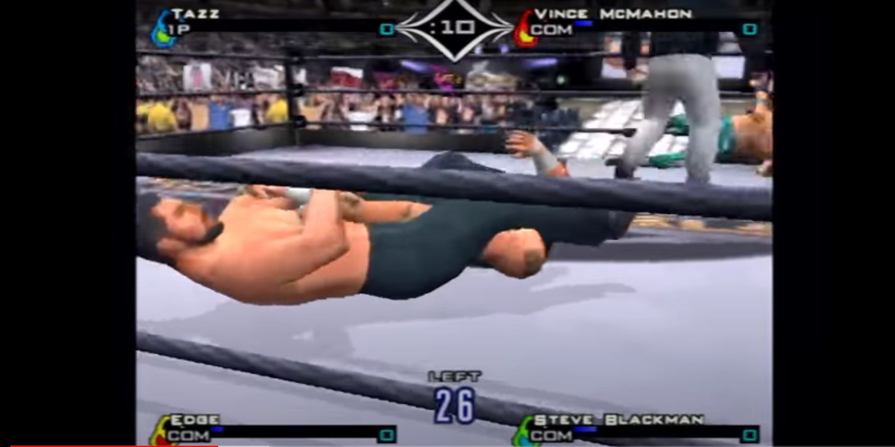 Steve Blackman hitting the armbar in a Royal Rumble