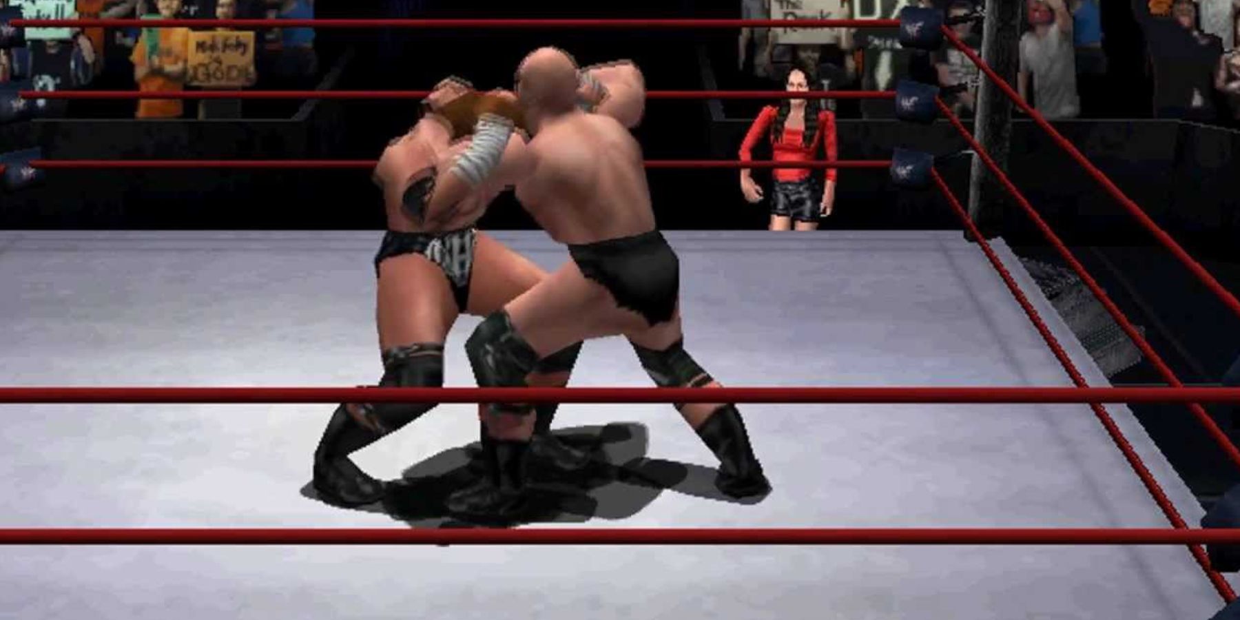 WWF no mercy Austin grapples Triple H