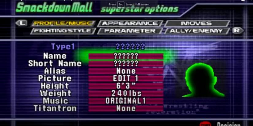 WWF no mercy character create suite Smackdown Mall