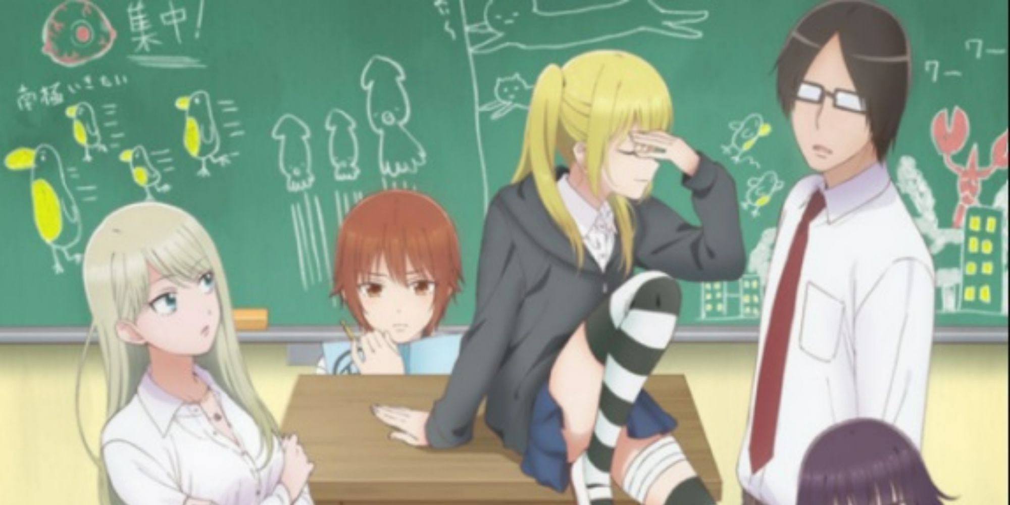 Students in class from the Wasteful Days Of High School Girls anime