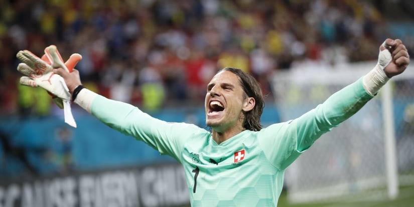 Yann Sommer celebrating