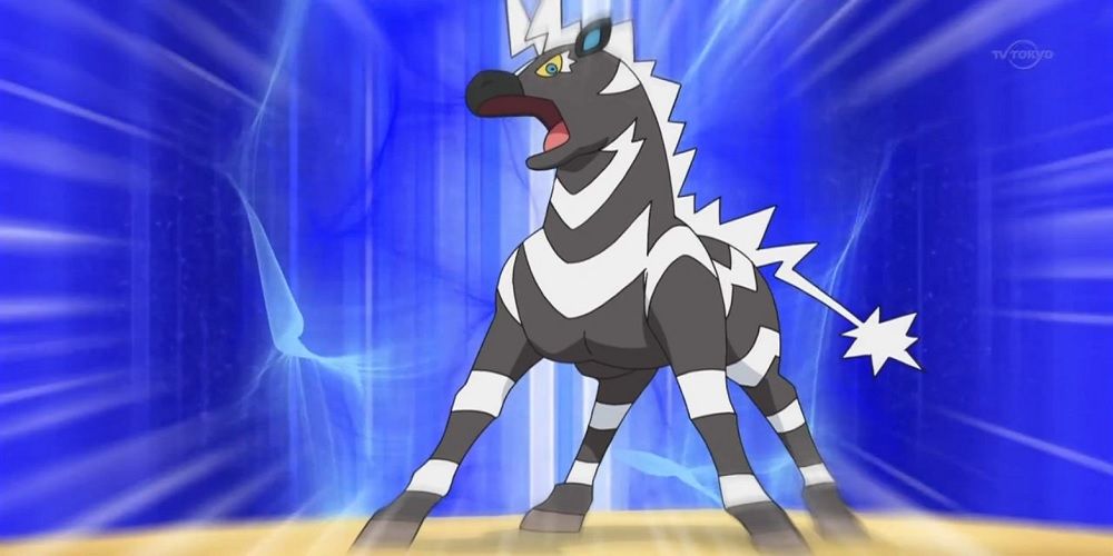 Image of Zebstrika as it appears in the Pokemon Black and White anime