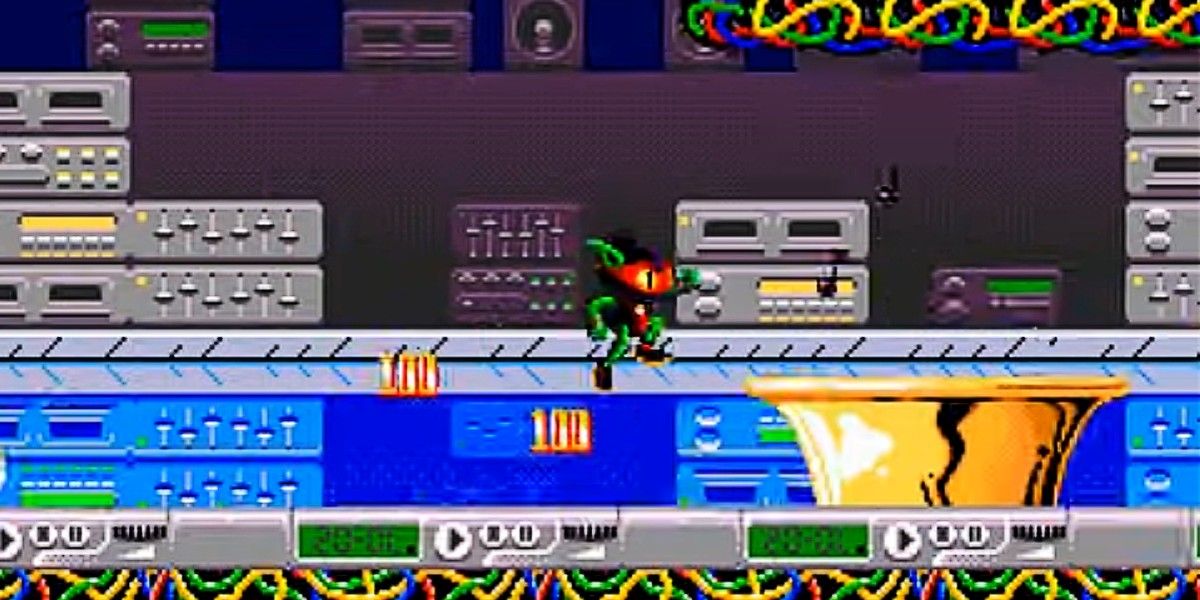 Zool Level 2 1 ninja running through stereo music themed stage