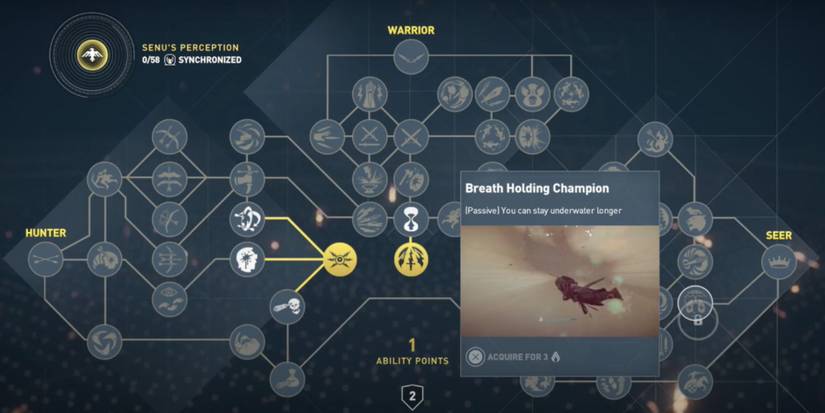 The Seer Skill Breath Holding Champion on Assassins Creed Origins