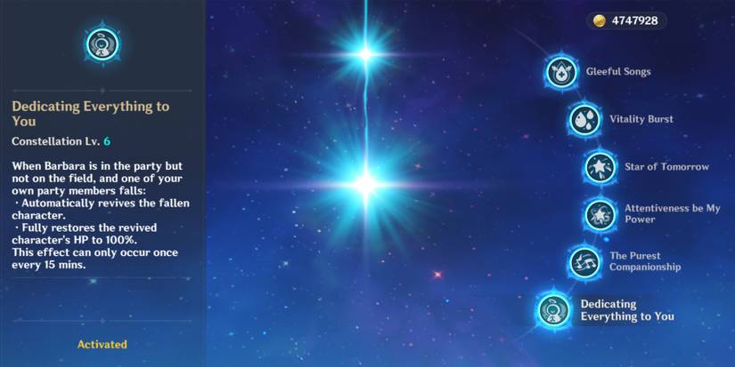 barbara's sixth constellation in genshin impact