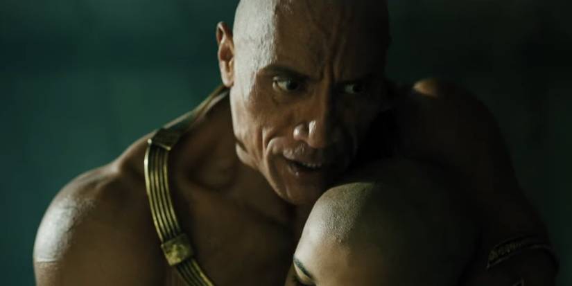 black adam with his son in the black adam trailer 