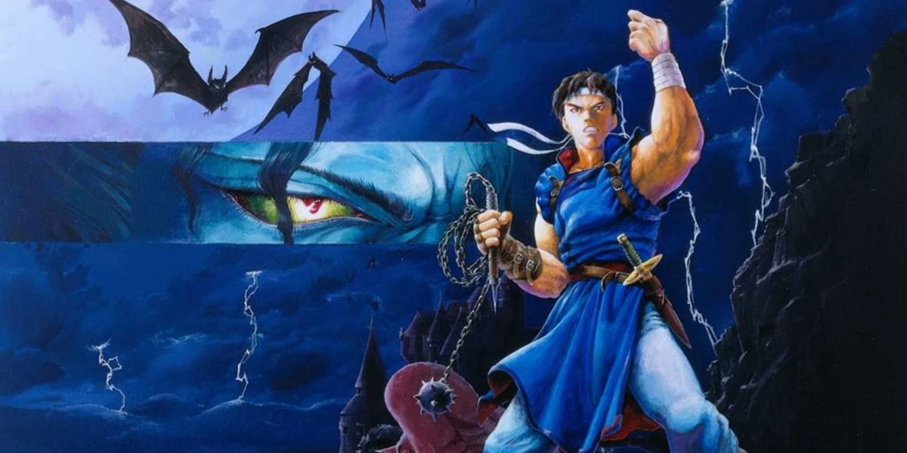 Castlevania Rondo of Blood Dracula X Super Nintendo Cover with Richter