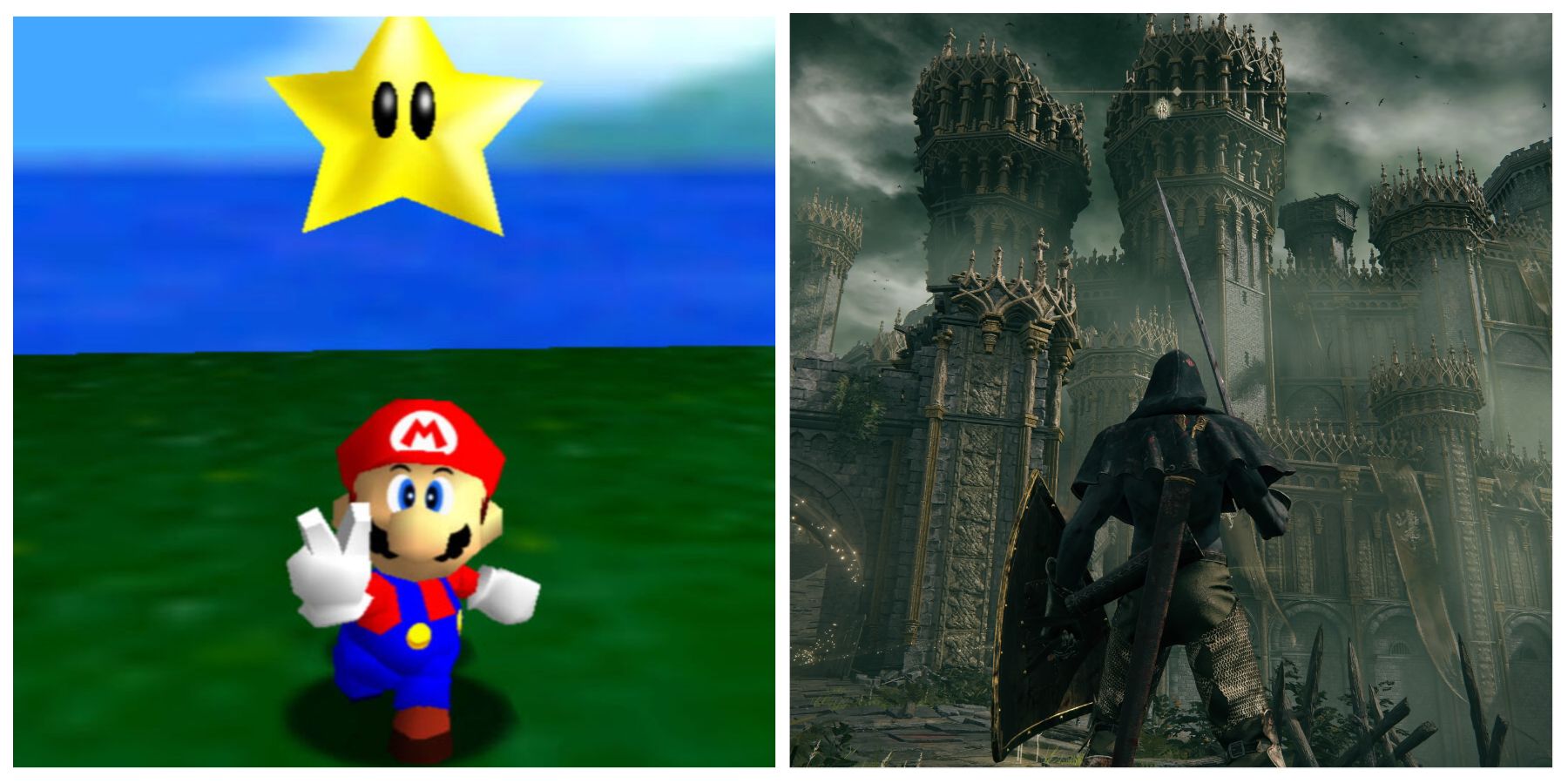 (Left) Super Mario 64 (Right) Elden Ring