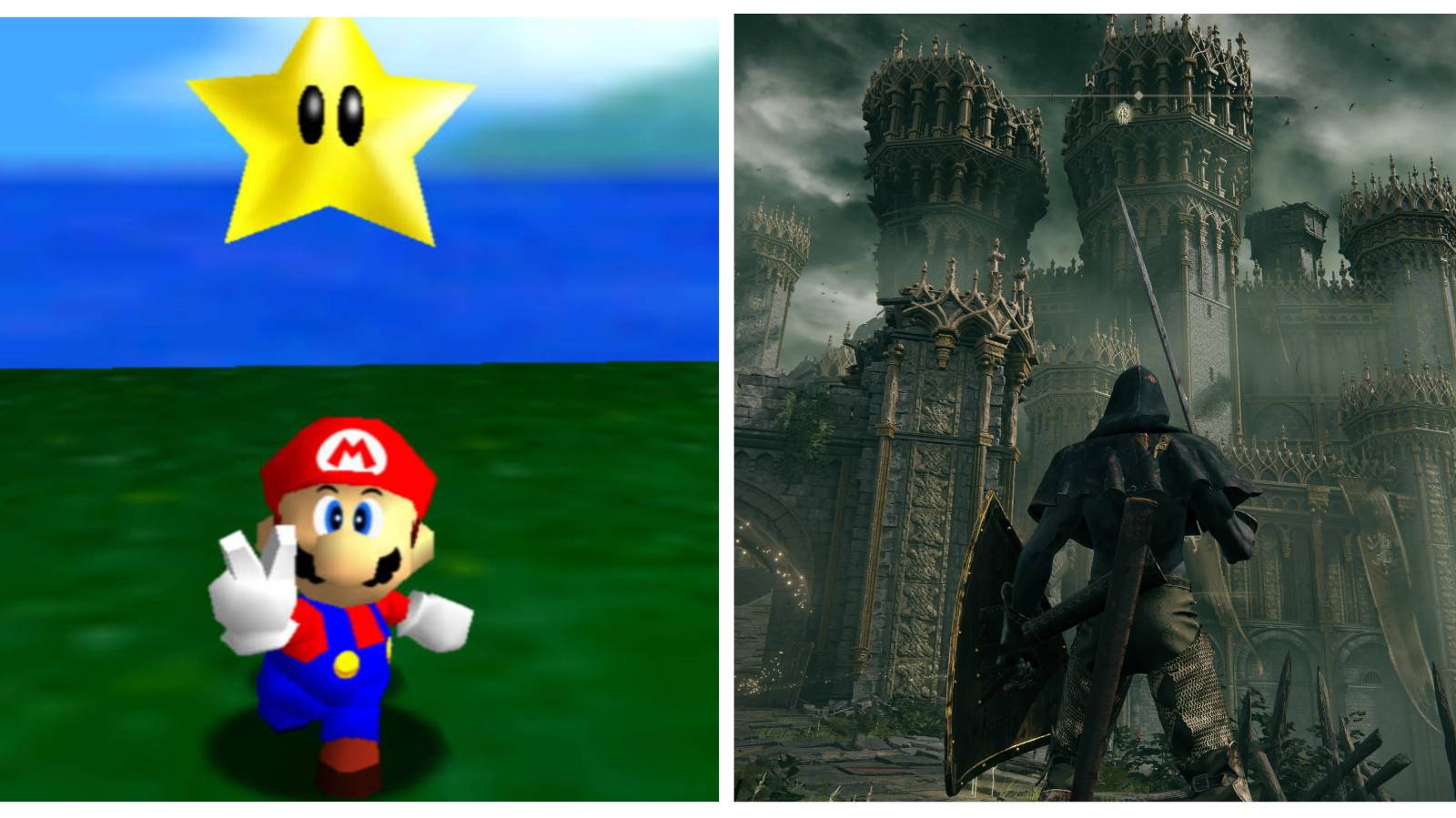 (Left) Super Mario 64 (Right) Elden Ring