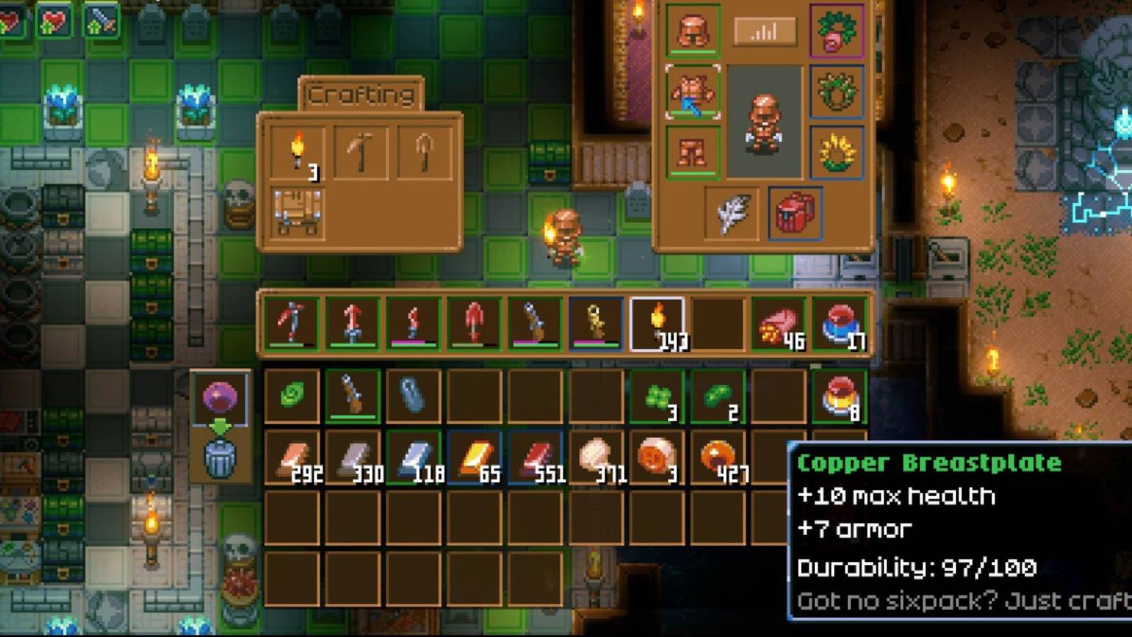 The Copper Armor Breastplate on Core Keeper