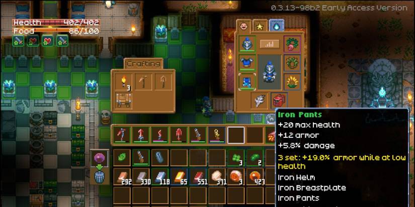 The Iron Armor Pants on Core Keeper