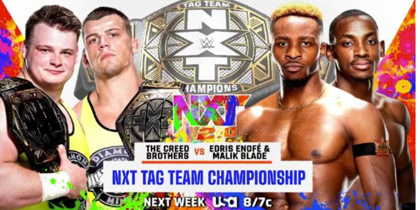 Brutus and Julius Creed v. Edris Enofé and Malik Blade NXT graphic