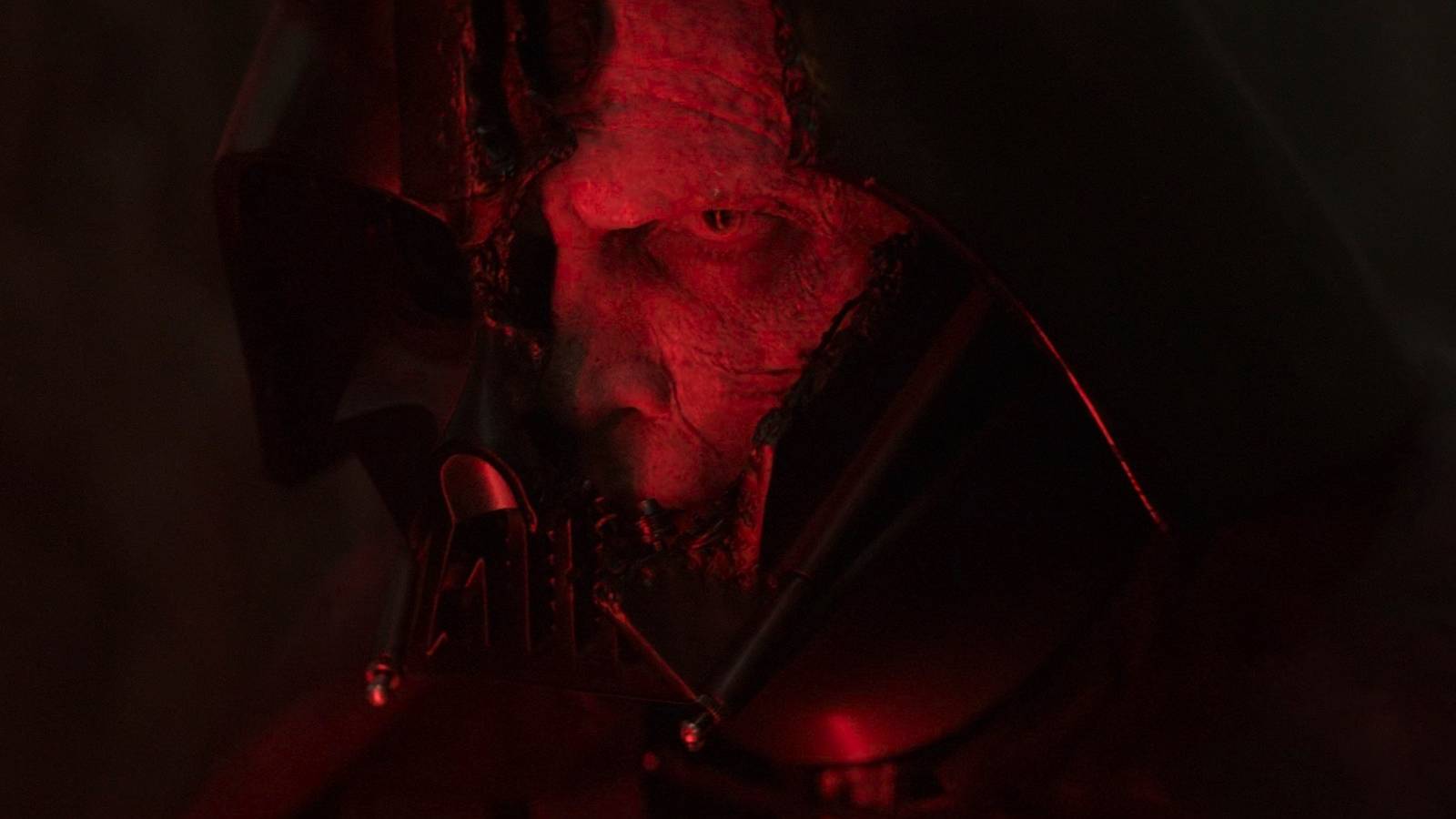 darth vader with his mask cut open