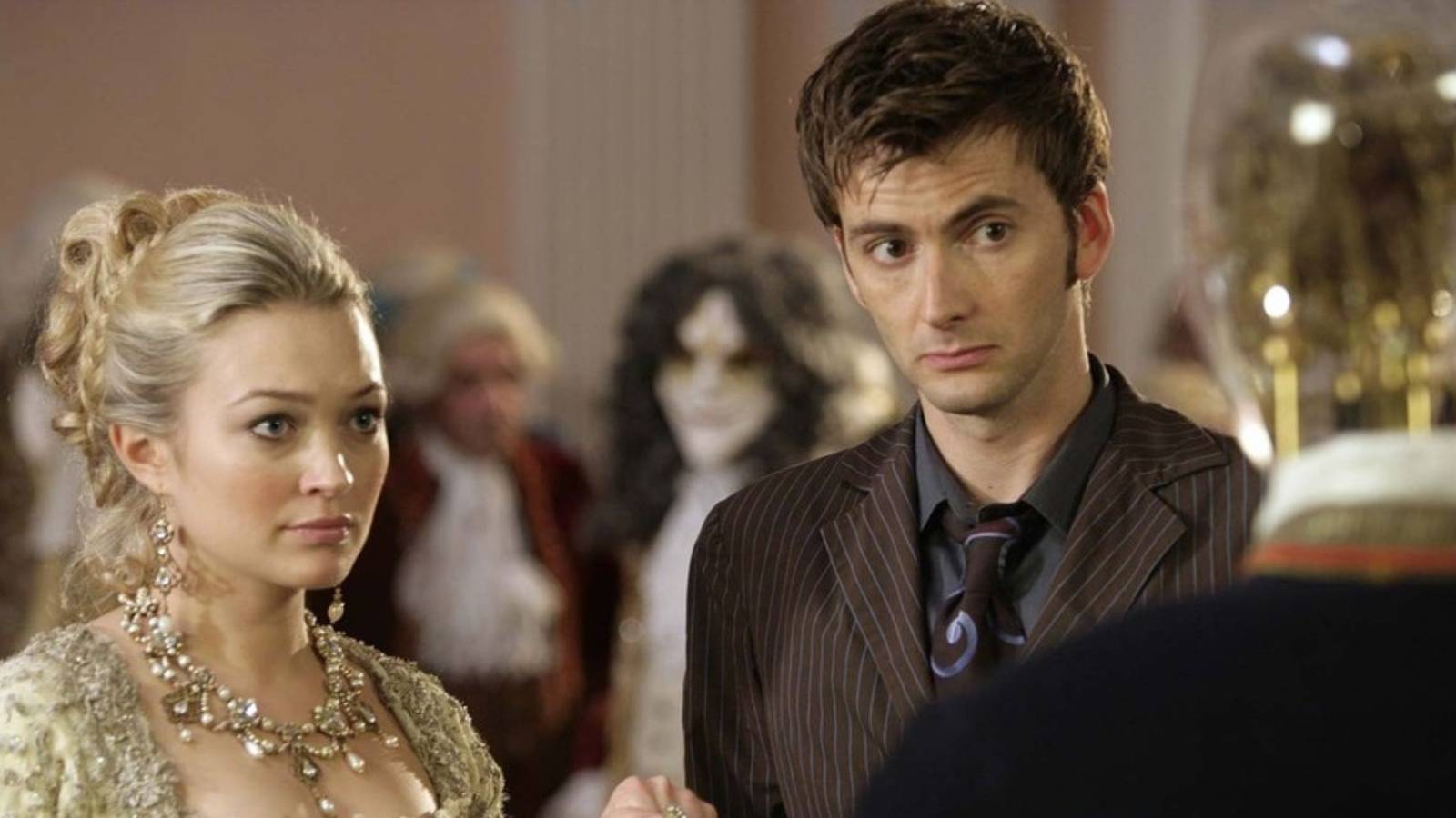 A still from the Doctor Who episode The Girl in the Fireplace