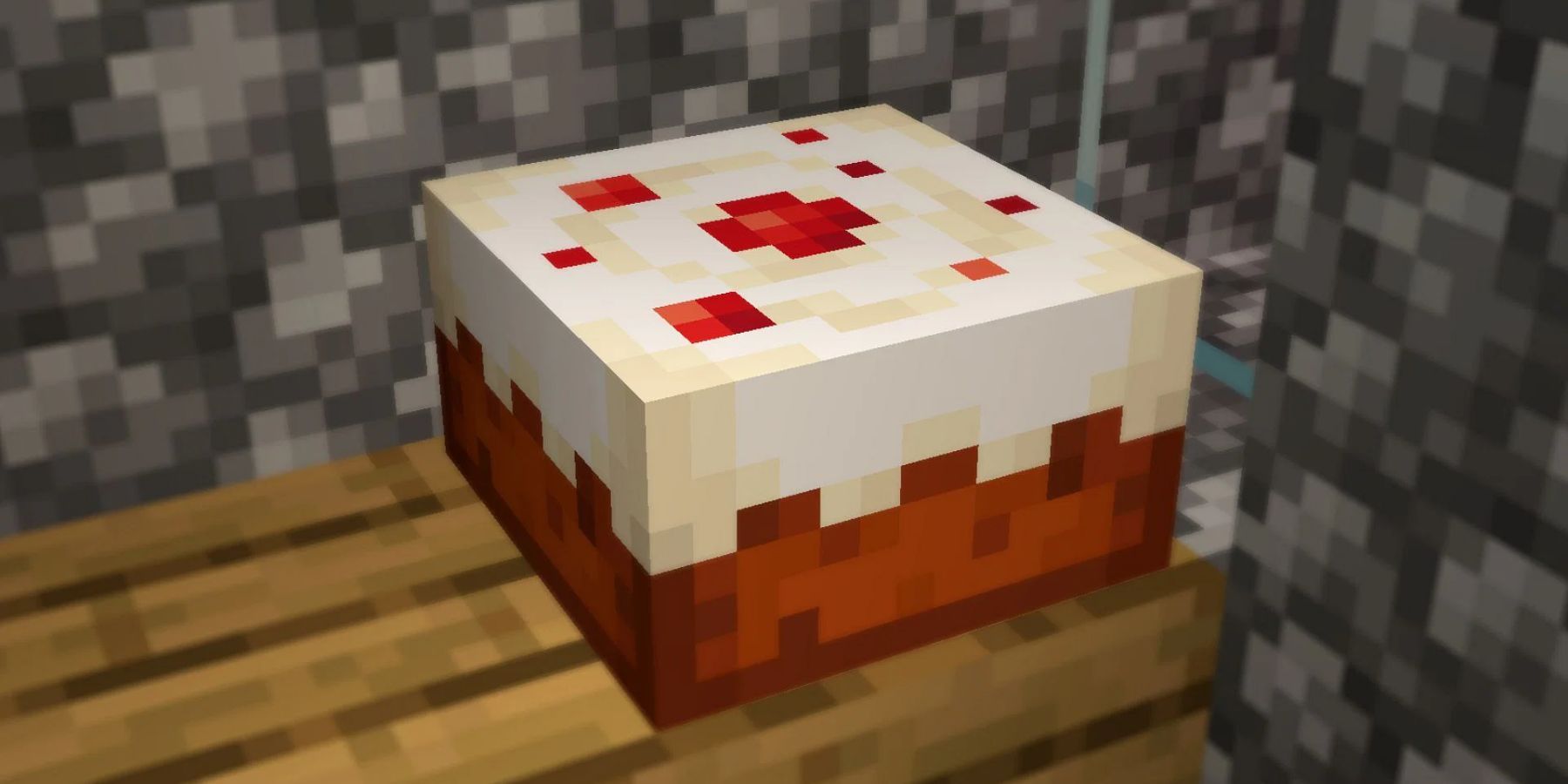 A baked cake in Minecraft