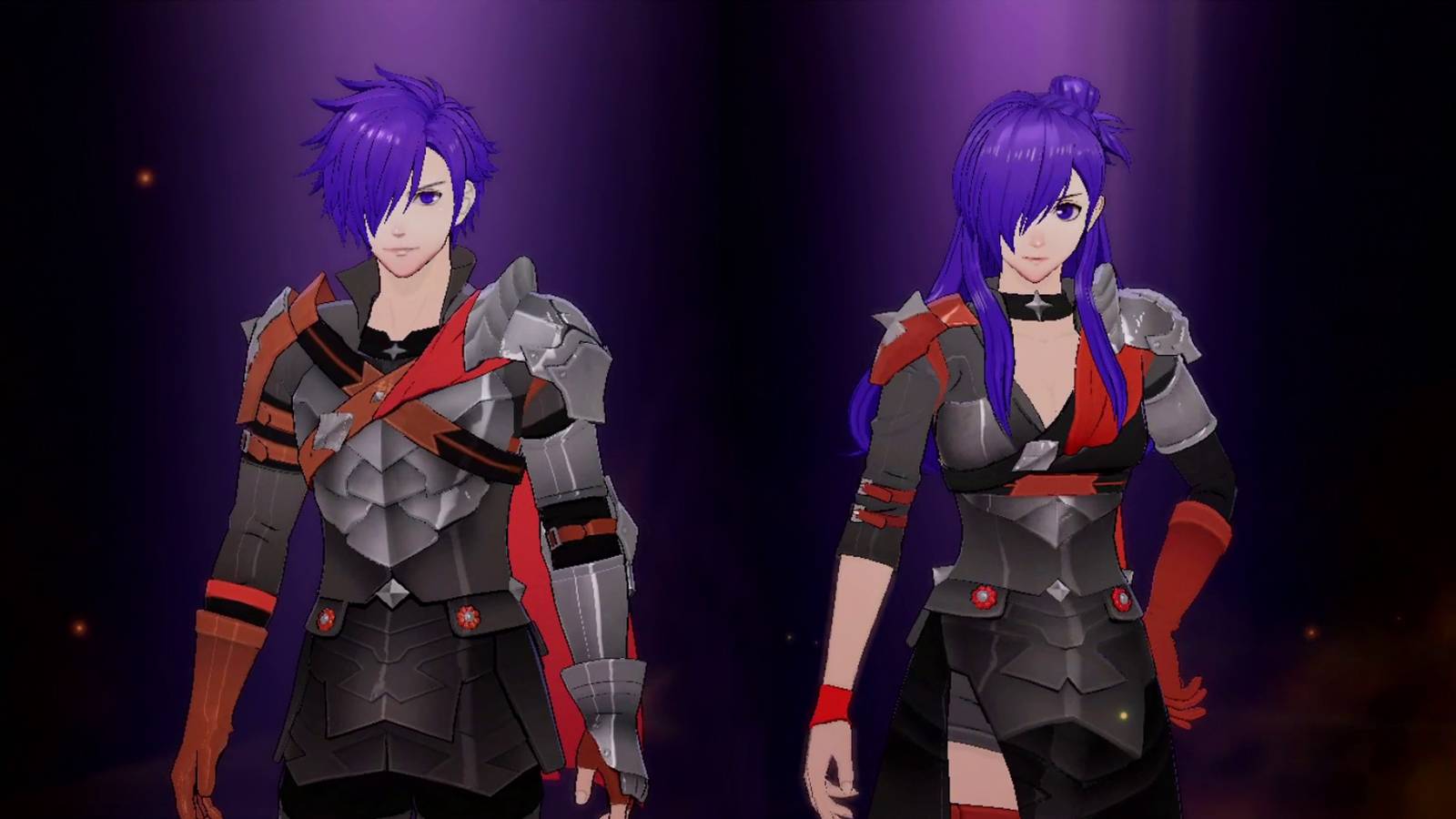 The male and female versions of Shez in Fire Emblem Warriors: Three Hopes