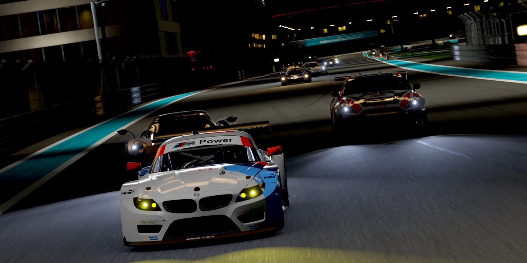forza motorsport 7 players racing at night 
