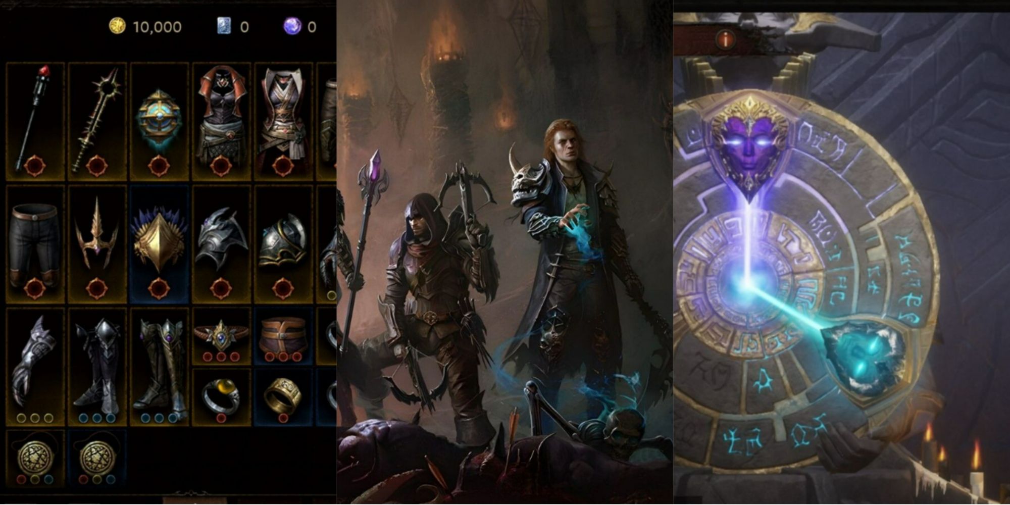 The inventory, characters, and Elder Rift from Diablo Immortal
