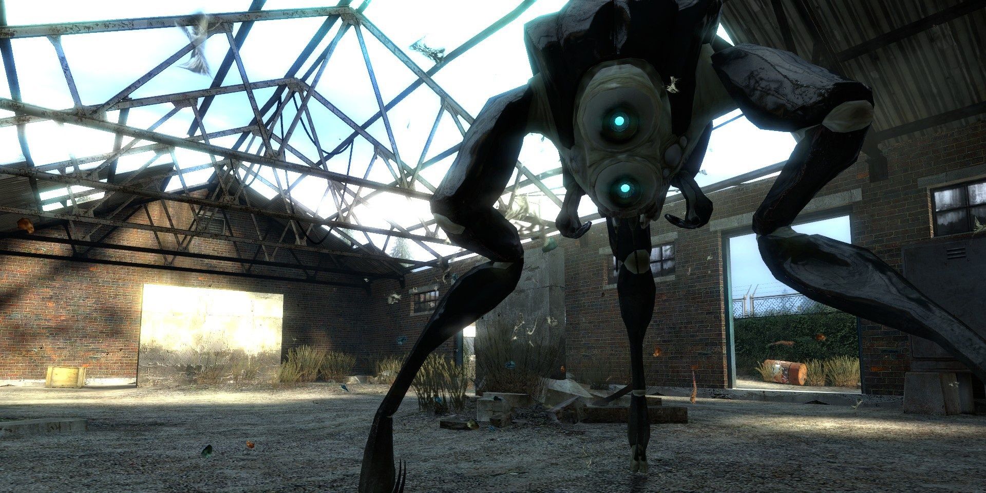 Screenshot from Half-Life 2 with Strider in foreground