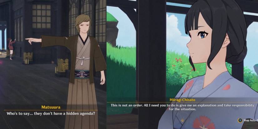 hiiragi chisato speaking with Matsuura in Genshin impact