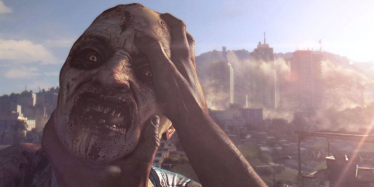 holding a zombie's face in dying light 