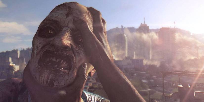 holding a zombie's face in dying light 