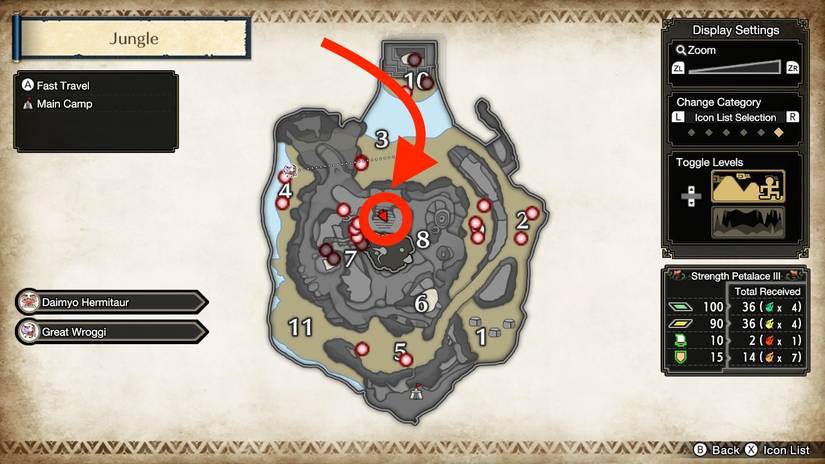 jungle map sub camp mh  rise sunbreak