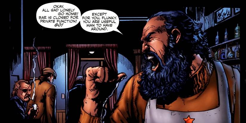 love sausage shouting at bar patrons