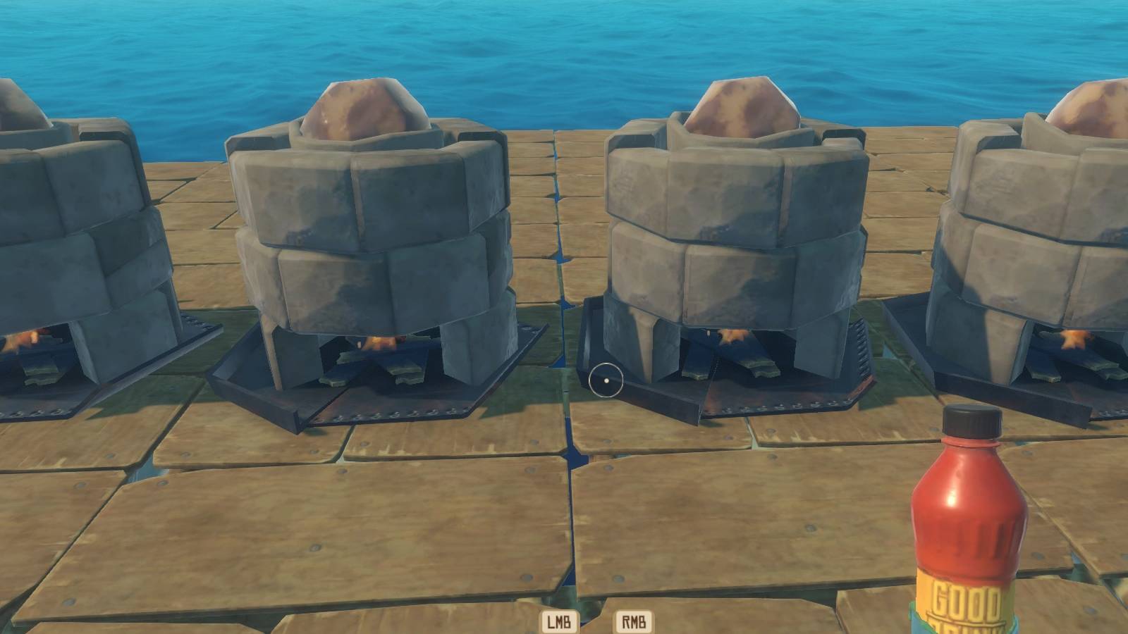 making copper ingot in raft