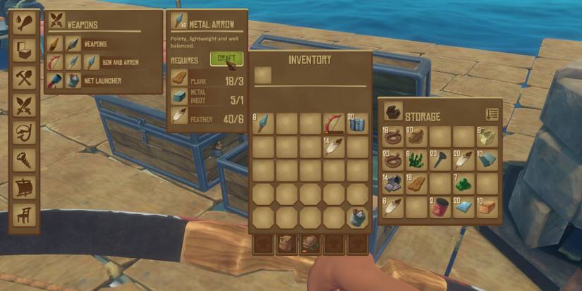 making metal arrows in raft