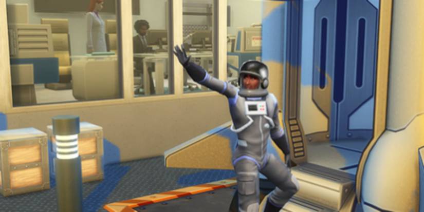 male sims using a rocket ship in the sims 4
