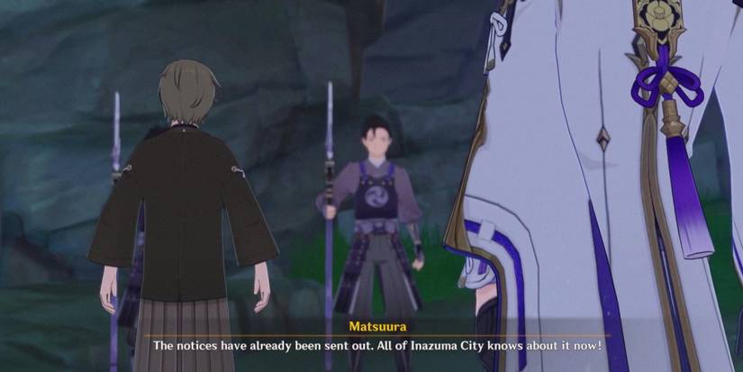 matsuura threatening Kamisato ayato in Genshin impact