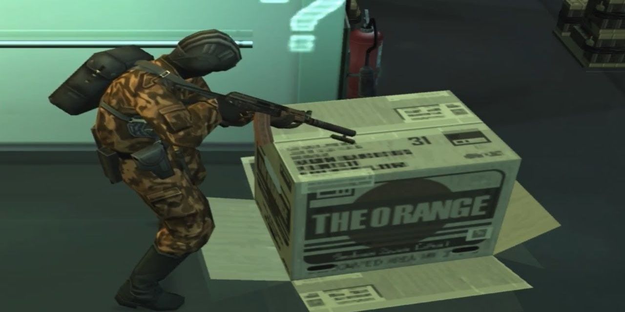 a guard questioning a box 