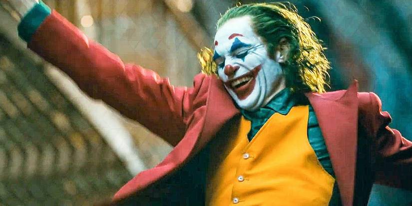 joker transformed and dancing on the steps