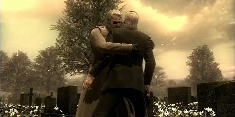 mgs 4 big boss hugs old snake 