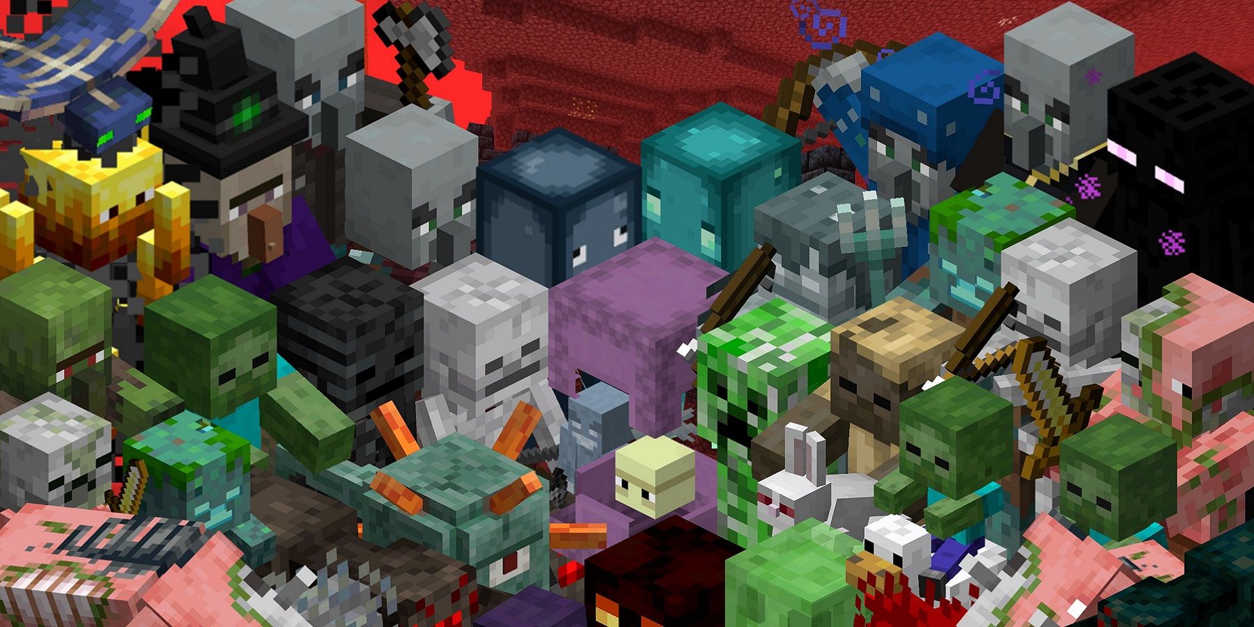 Image from Minecraft that crams as many mobs into the picture as possible.