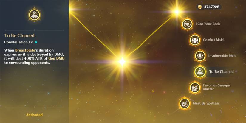 noelle's fourth constallation in genshin impact