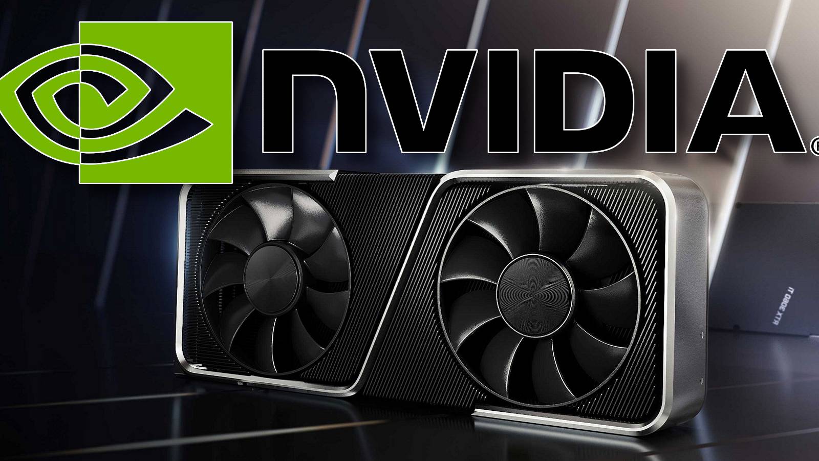 An image of an Nvidia graphics card with the company logo at the top of the picture.