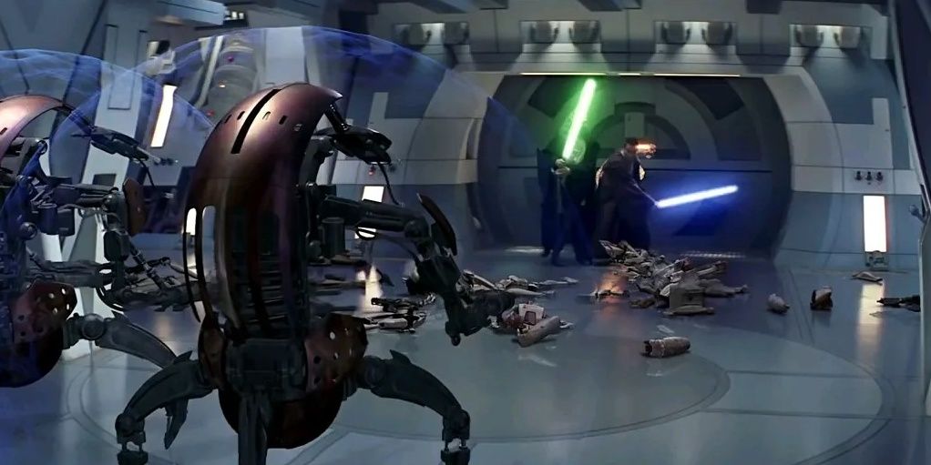 obi-wan kenobi and qui-gon jinn using a force speed move