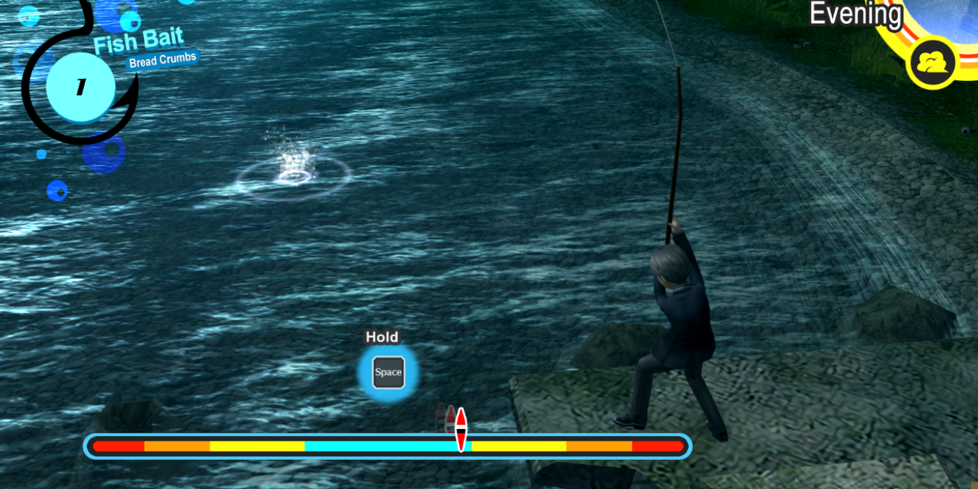 Persona 4 Golden Fishing minigame