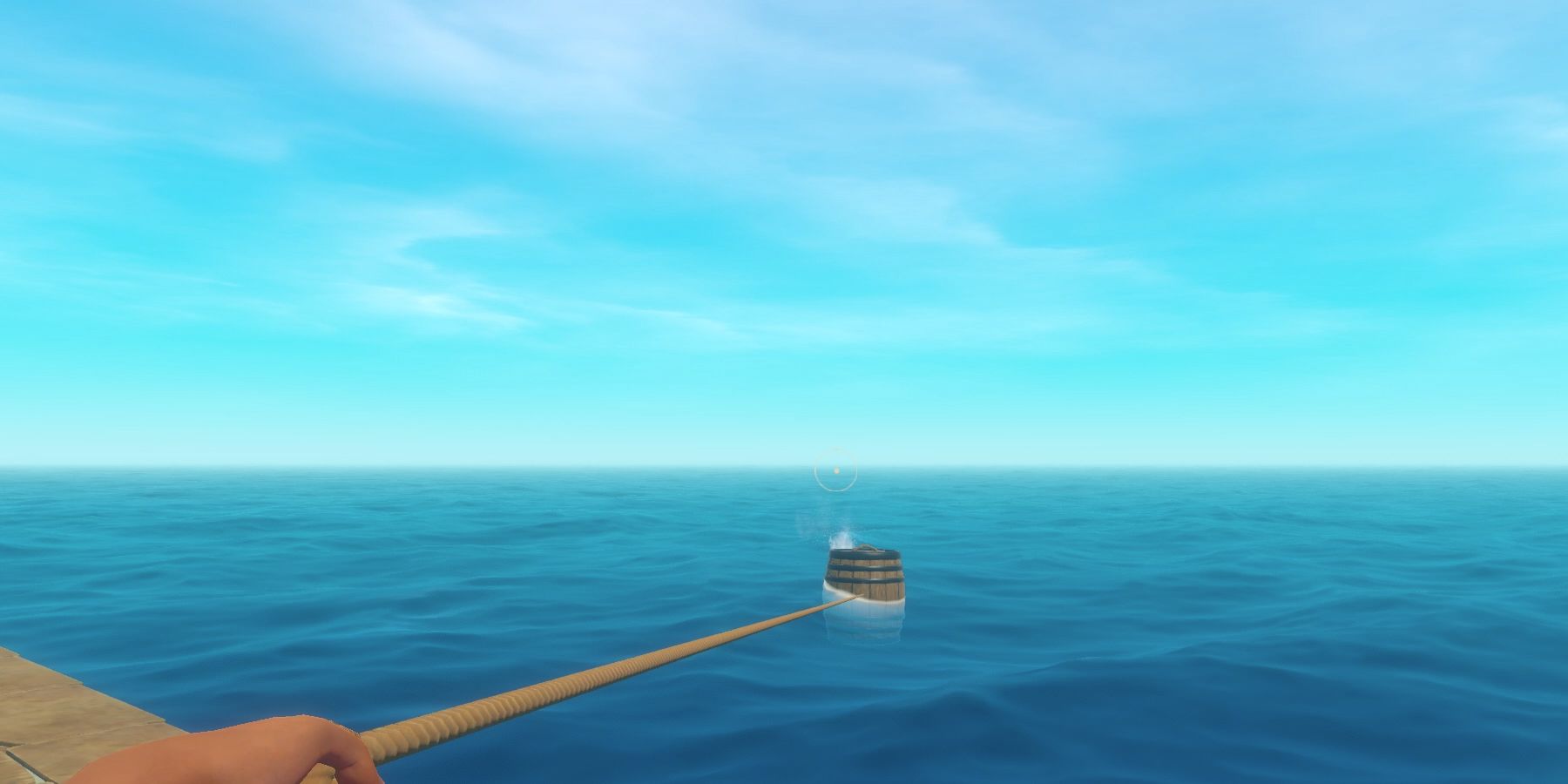 picking up a barrel in raft